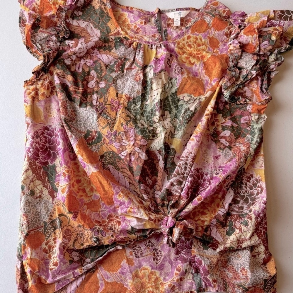 Terra & Sky Floral Blouse